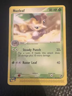 Pokemon Card Nuzleaf 48/100 EX Sandstorm Good Condition - Image 1
