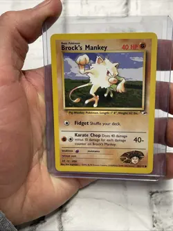 Pokemon Gym Heroes Card 68/132 Brock's Mankey Nintendo Vintage Common WOTC LP+ - Image 1