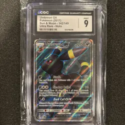 Pokemon Umbreon GX 2017 Ultra Holo Card Sun & Moon Rare, 142/149, Cgc 9 - Image 1