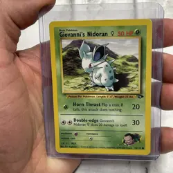 Pokemon Gym Challenge Giovanni's Nidoran 75/132 Common LP+ Vintage Nintendo Card - Image 1