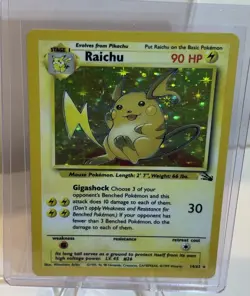 Pokemon TCG Raichu Holo Rare Card 14/62 Fossil Unlimited - Image 1