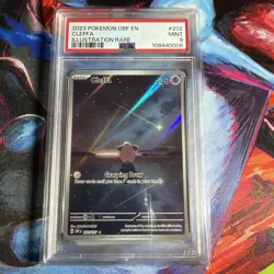 Pokemon TCG Cleffa Card 202/197 Obsidian Flames Illustration, PSA 9 Mint - Image 1