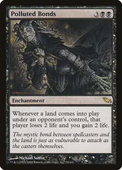 Polluted Bonds Shadowmoor NM Black Rare MAGIC THE GATHERING MTG CARD ABUGames - Image 1