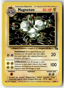 Magneton ⭐ 26/62 Rare Fossil 1999 Pokemon LP - Image 1