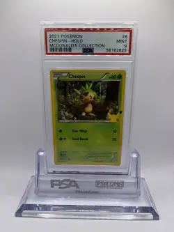 2021 Pokemon Mcdonalds Collection Chespin Holo #6 - PSA 9 MINT - Image 1