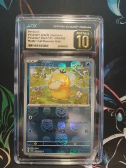 2023 POKEMON 151 PSYDUCK MASTERBALL JPN SV2A-POKEMON CGC PRISTINE 10 - Image 1