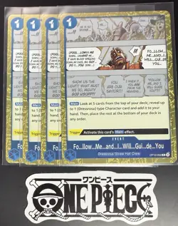 4x One Piece OP10-059 R Fo...llow...Me...- English - Foil - Playset - TCG - NM/M - Image 1