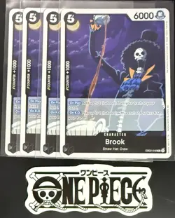 4x One Piece EB02-048 R Brook - English - Foil - Play Set - TCG - NM/M - Image 1