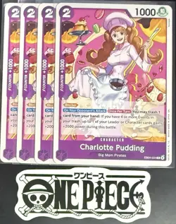 4x One Piece EB04-034 C Charlotte Pudding - ENG - Regular - Play Set - TCG -NM/M - Image 1