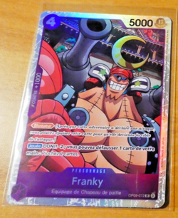 ONE PIECE CARD GAME HOLO CARTE FRANCAISE Franky OP09-072 SR FR JCG NM - Image 1