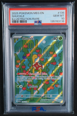Shuckle Illustration Rare 136/132 Mega Evolution PSA 10 Gem Mint 2025 - Image 1