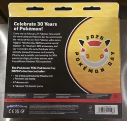 Pokemon Day 2026 TCG Collection Box Pikachu Promo Card Coin 3 Packs SEALED - Image 2