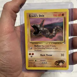 Brock's Onix 69/132 Pokemon Gym Heroes Unlimited NM Vintage Nintendo Card WOTC - Image 1