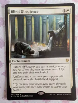 MTG Magic the Gathering Blind Obedience (57/332) Commander 2017 LP - Image 1