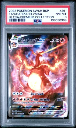 2022 POKEMON SWSH BLACK STAR PROMO #261 CHARIZARD SWSH261 VMAX PSA 8 - Image 1