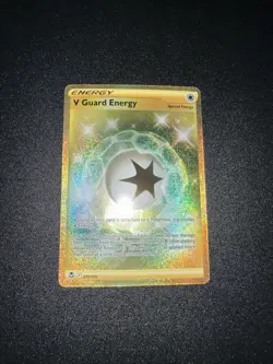 Pokemon TCG V Guard Energy 215/195 Silver Tempest Gold Secret Rare NM - Image 1