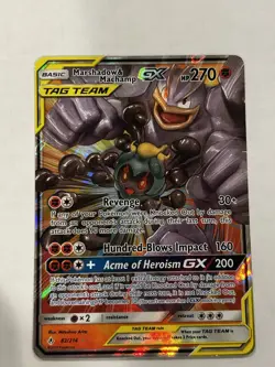 Pokemon Marshadow & Machamp GX TAG TEAM 82/214 Unbroken Bonds Holo Ultra Rare - Image 3