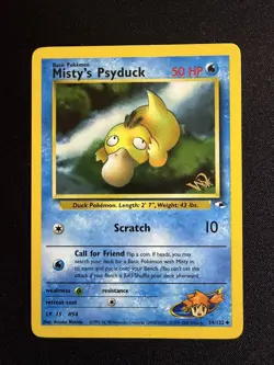 Pokemon TCG Misty’s Psyduck W Stamp Promo - Gym Heroes - Vintage WOTC 2000 NM - Image 1