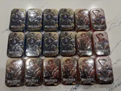 LOT OF 18 ONE PIECE TIN PACK SET VOL 2 TS-02 OP-13 SEALED BANDAI READY TO SHIP - Image 1