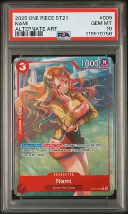 One Piece GRADED 2025 Nami 009 Starter Deck EX: Gear 5 AA GEM-MT 10 PSA - Image 1