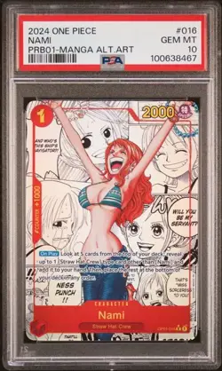 One Piece GRADED 2024 Nami 016 Premium Booster The Best MANGA GEM MINT 10 PSA - Image 1