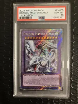 Yu-Gi-Oh! Dragon Master Magia 1st Ed Platinum Secret Rare Card RA04-EN055 PSA 10 - Image 1