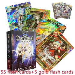Genshin Impact Display Box Pack 60 Pcs TCG Limited Flash Cards Manga Game Sealed - Image 1