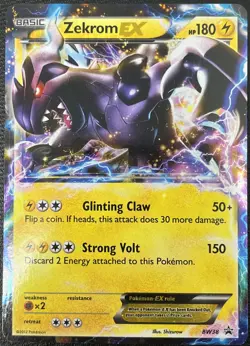 Zekrom EX BW38 Promo Black Star Holo Rare Pokemon Card LP+ - Image 1