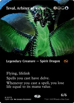 Teval Arbiter of Virtue Borderless Tarkir Dragonstorm NM Magic the Gathering 373 - Image 1