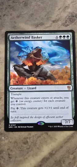 Aetherwind Basker Commander: Aetherdrift Regular Creature Lizard Mythic MTG - Image 1