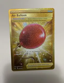 Pokemon TCG Sword & Shield Base Air Balloon Card 213/202 Secret Rare Gold NM - Image 1
