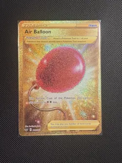 Pokemon TCG Sword & Shield Base Air Balloon Card 213/202 Secret Rare Gold NM - Image 1