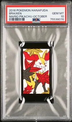 Pokemon Braixen Rare Pokemon Hanafuda Card Mario Pikachu TCG - PSA 10 Gem Mint - Image 1