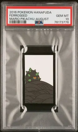 Pokemon Ferroseed Rare Pokemon Hanafuda Card Mario Pikachu TCG - PSA 10 Gem Mint - Image 1