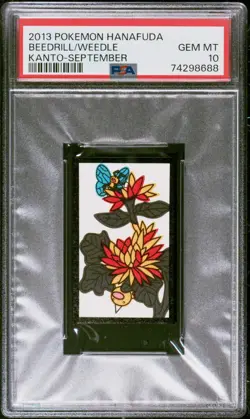 Pokemon Beedrill & Weedle Rare Pokemon Hanafuda Card TCG - PSA 10 Gem Mint - Image 1
