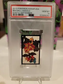PSA 10 GEM MINT Pokemon Beedrill & Weedle Rare Pokemon Hanafuda Card TCG - Image 1