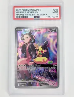 PSA 9 Mint Marnie's Morpeko #206 Pokemon Promo Holo - Image 1