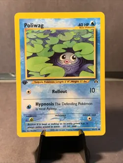 Pokemon TCG 1st Edition Poliwag 62/75 Neo Discovery 2000 WOTC VTG NM/LP - Image 1