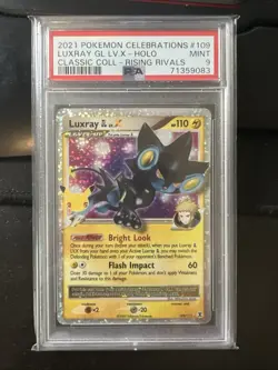 2021 POKEMON CELEBRATIONS RISING RIVALS #109 LUXRAY GL LV.X HOLO PSA 9 AO - Image 1