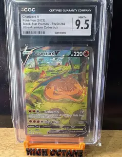 CGC 9.5 MINT+ Charizard V SWSH260 FULL ART HOLO 260 SWSH PROMO Pokemon Card TCG - Image 1