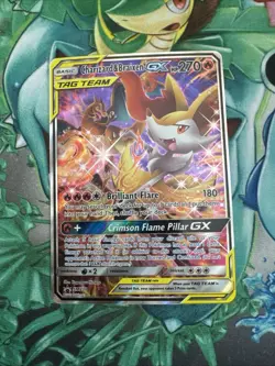 Pokemon Charizard & Braixen GX Tag Team Black Star Promo SM230 TCG NM - Image 1