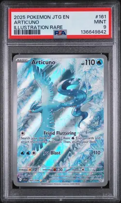 2025 POKEMON JTG EN-JOURNEY TOGETHER ILLUSTRATION RARE #161 ARTICUNO PSA 9 - Image 1