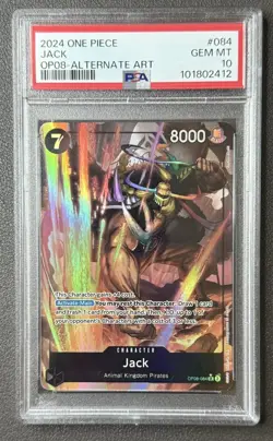 PSA 10 Gem Mint ENGLISH Jack Alt Art SP SR OP08-084 One Piece Two Legends - Image 1
