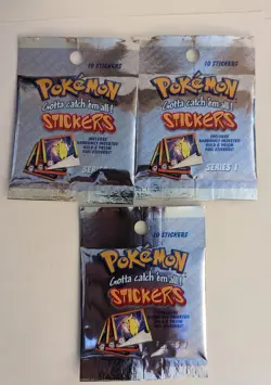 Lot of 3 1999 Pokemon/Nintendo Series ArtBox Sticker Booster Pack of 10 Stickers - Image 1