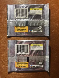 1999 Pokemon Artbox Stickers Series 1 Factory Sealed Booster Packs (2) - Image 2