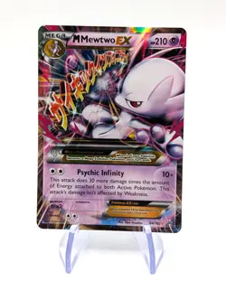 Pokemon M Mega Mewtwo EX Ultra Rare Holo TCG Card 64/162 XY Breakthrough NM - Image 1