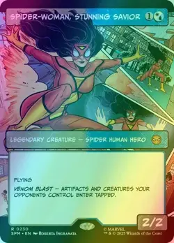 Spider-Woman, Stunning Savior (Borderless) Marvel's Spider-Man #230 Foil MTG NM - Image 1