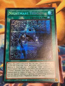 1st ed Nightmare Throne MP25-EN072 Prismatic Secret Rare Yugioh Card Light Play - Image 1