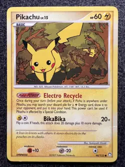 Pikachu LV.15 94/123 Common Non Holo Pokemon Card LP - Image 1
