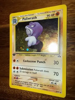 Pokemon Cards: Neo Discovery 1st Edition Rare Holo: Poliwrath 9/75 WOTC LP/MP - Image 1